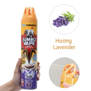 Bình xịt côn trùng Jumbo Vape SUPER hương lavender Pháp 600ml