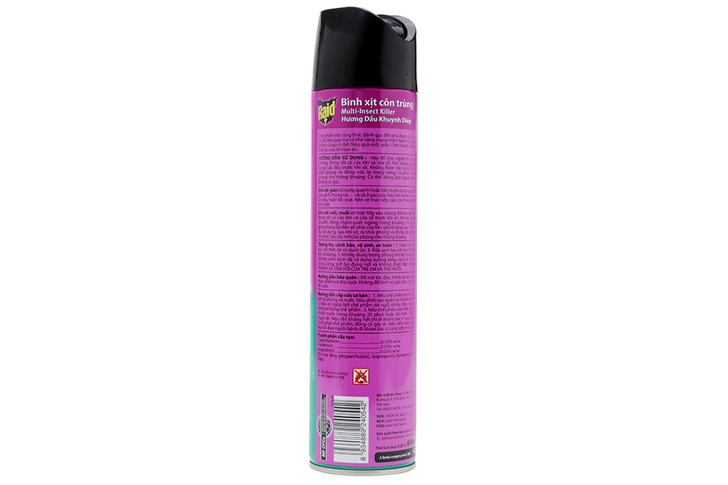 Bình xịt côn trùng Raid hương Dầu Khuynh Diệp 600ml
