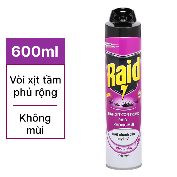 Xịt côn trùng Raid không mùi 600ml