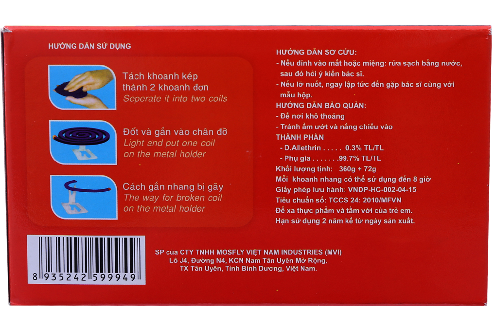 Nhang trừ muỗi Mosfly Super Green 36 khoanh