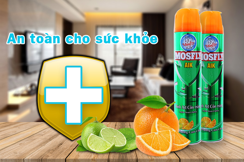 Bình xịt côn trùng Mosfly AIK hương Cam Chanh 600ml