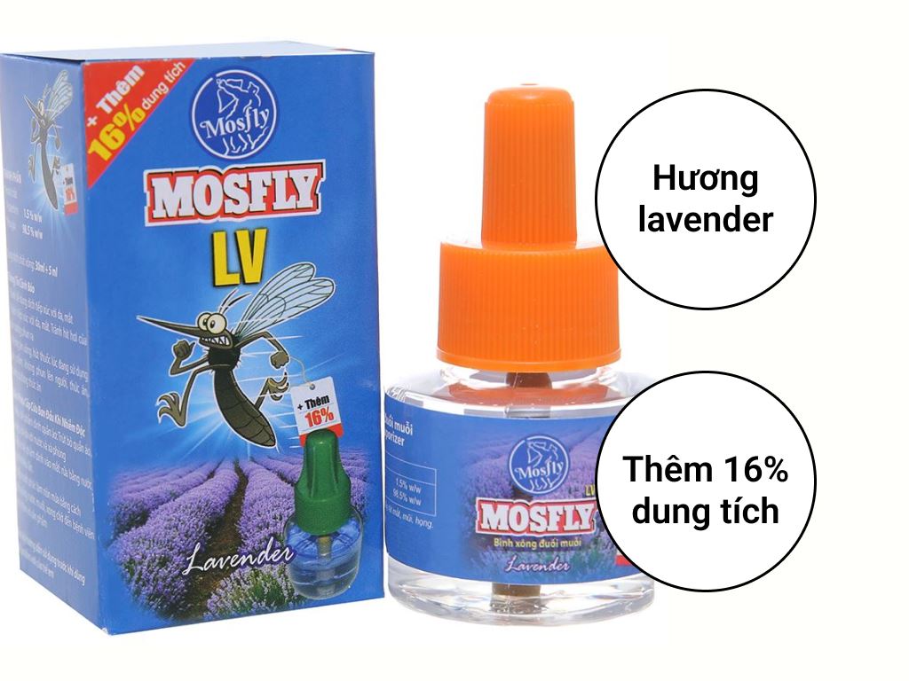 Chất xông đuổi muỗi Mosfly LV hương lavender 30ml 2
