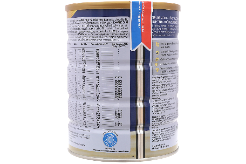 Sữa bột Ensure Gold Vanilla lon 850g