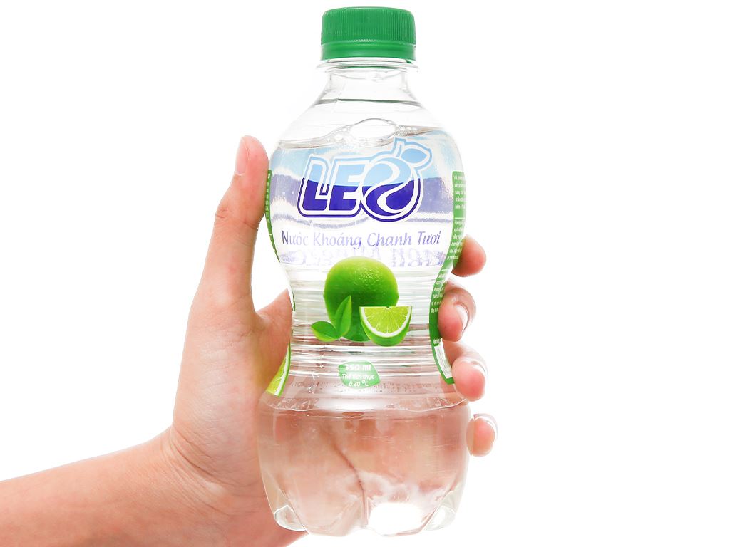 6 chai nước khoáng có ga Leo vị chanh 350ml 5