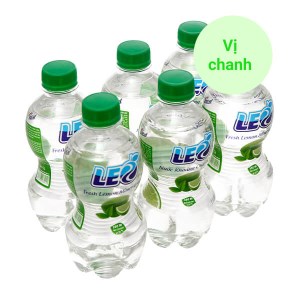 6 chai nước khoáng có ga Leo vị chanh 350ml