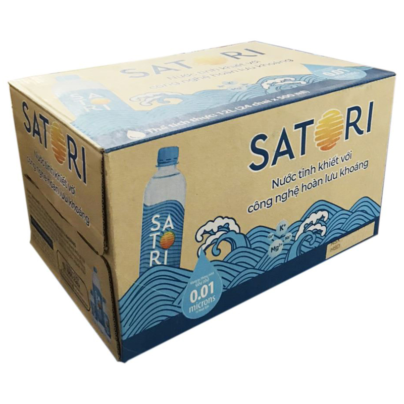Thùng 24 chai nước tinh khiết Satori 500 ml 2