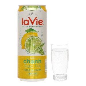 Nước uống vị trái cây có ga La Vie Sparkling hương chanh bạc hà 330ml