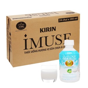 Thùng 24 chai nước uống Kirin Imuse vị sữa chua và chanh 280ml