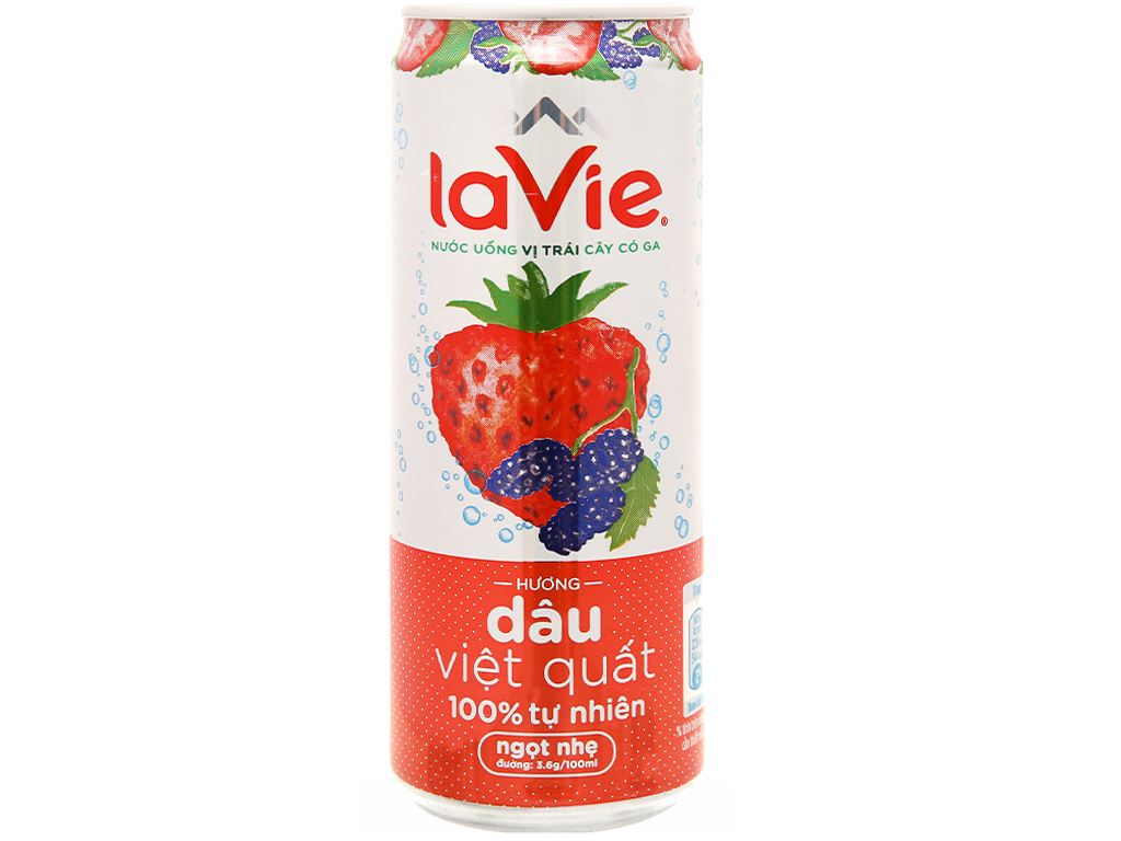 6 lon nước uống vị trái cây có ga La Vie Sparkling hương dâu việt quất 330ml 4