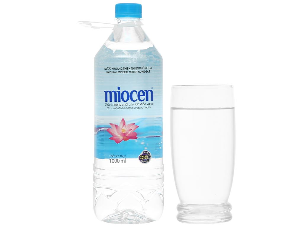 Thùng 12 chai nước khoáng thiên nhiên không ga Miocen 1 lít 7