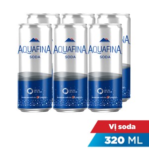 6 lon nước giải khát có ga Aquafina Soda 320ml