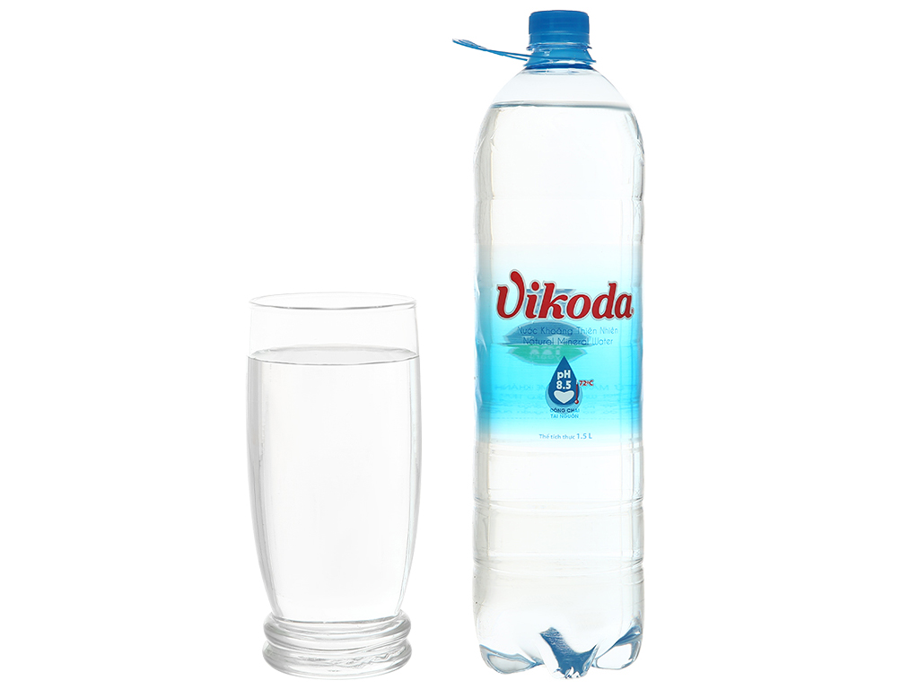 Thùng 12 chai nước khoáng Vikoda 1.5 lít 6
