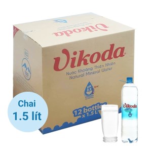 Thùng 12 chai nước khoáng Vikoda 1.5 lít