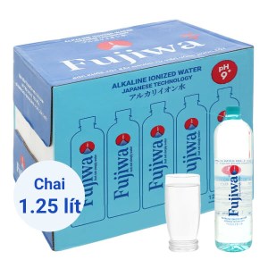 Thùng 12 chai nước uống i-on kiềm Fujiwa 1.25 lít