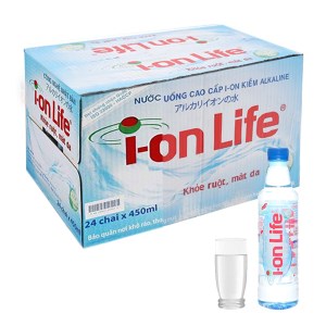 Thùng 24 chai nước uống i-on kiềm Akaline I-on Life 450ml