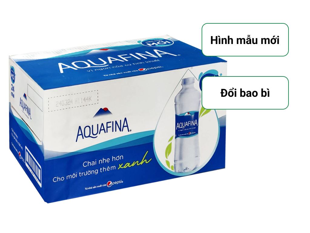 Thùng 24 chai nước tinh khiết Aquafina 500ml 1
