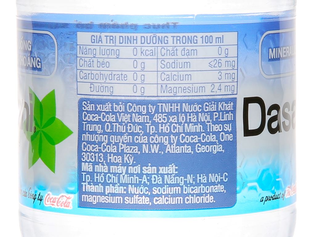 Nước khoáng Dasani 500ml 4