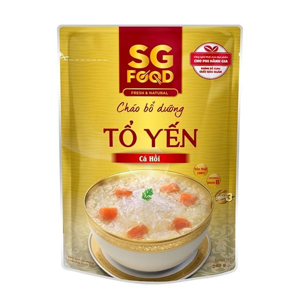 Cháo bổ dưỡng SG Food vị tổ yến, cá hồi gói 240g (từ 10 tháng)