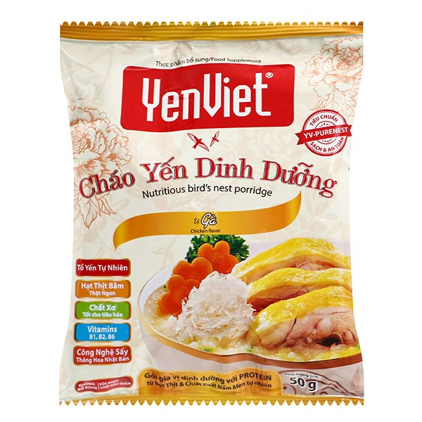 Cháo yến ăn liền YenViet vị gà gói 50g (từ 1 tuổi)