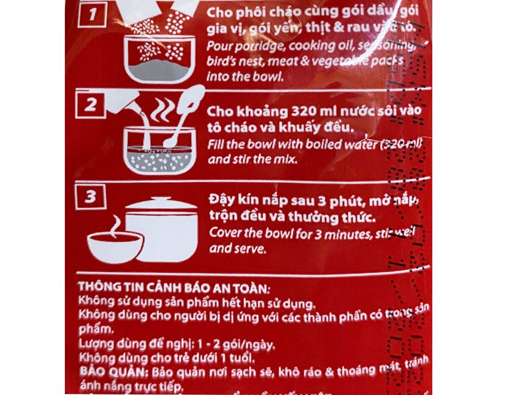 Cháo yến Yến Việt vị thịt bằm gói 50g 7