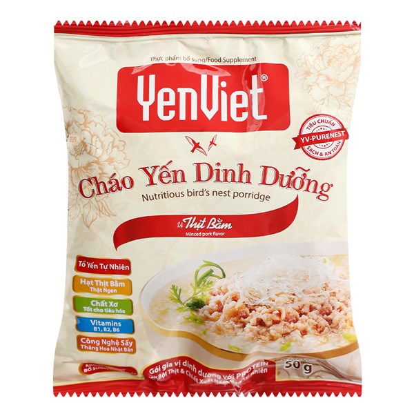 Cháo yến ăn liền YenViet vị thịt bằm gói 50g (từ 1 tuổi)