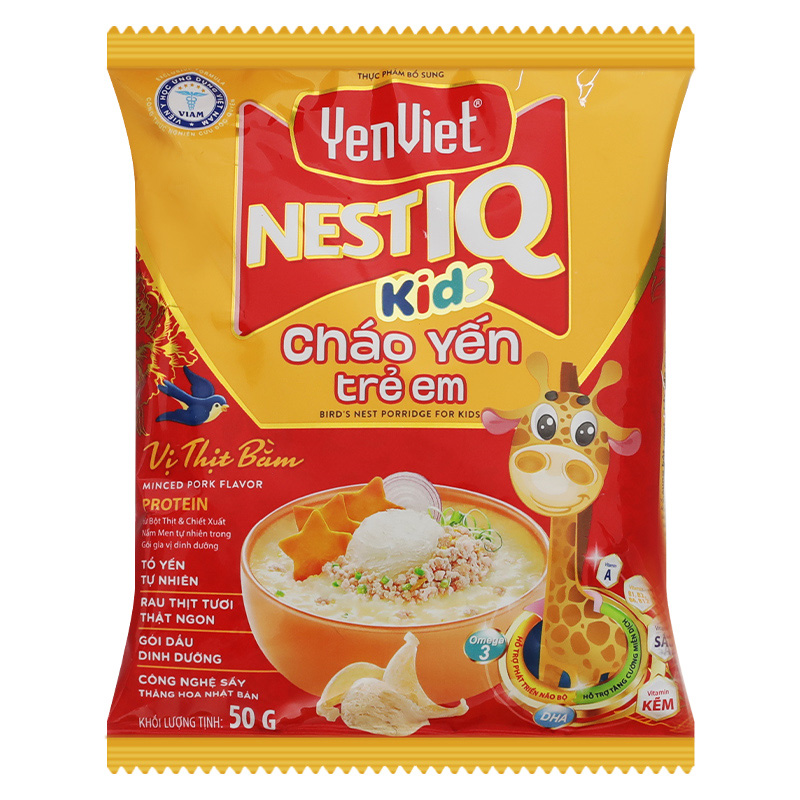 Cháo yến trẻ em ăn liền YenViet Nest IQ Kids vị thịt bằm