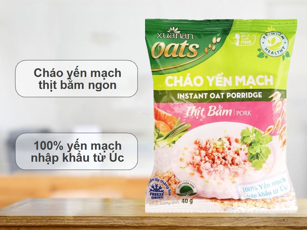 Cháo yến mạch Xuân An thịt bằm gói 40g 2