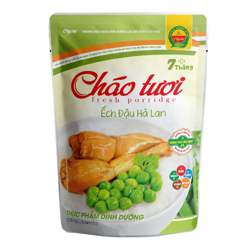 Cháo tươi Cây Thị vị ếch, đậu Hà Lan