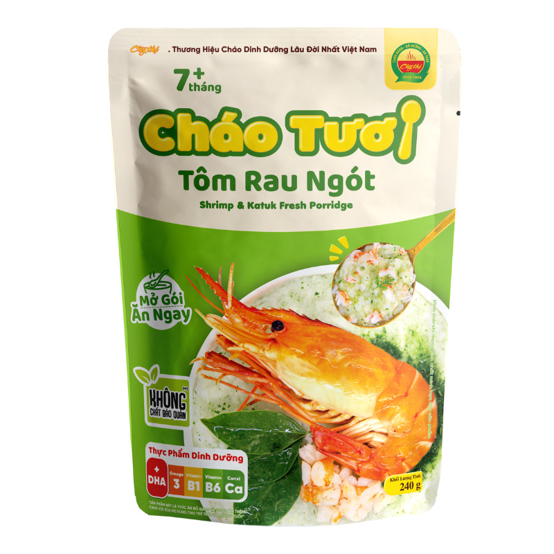 Cháo tươi Cây Thị vị tôm, rau ngót