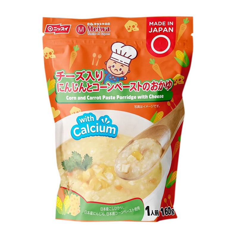 Cháo tươi Meiwa vị bắp, cà rốt và phô mai gói 160g (từ 7 tháng) - AVAKids.com