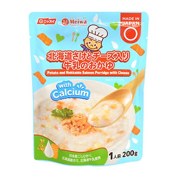 Cháo tươi Meiwa vị khoai tây, cá hồi hokkaido và phô mai gói 200g (từ 1 tuổi)