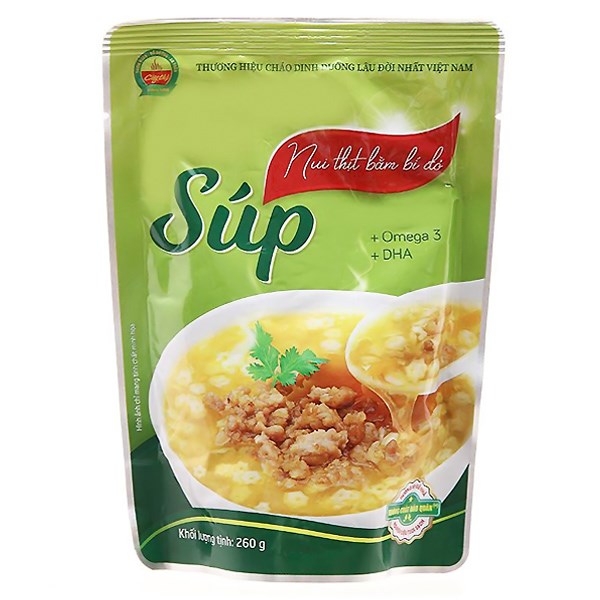 Súp Nui Cây Thị Vị Thịt Bằm, Bí Đỏ Gói 260G (Từ 1 Tuổi)