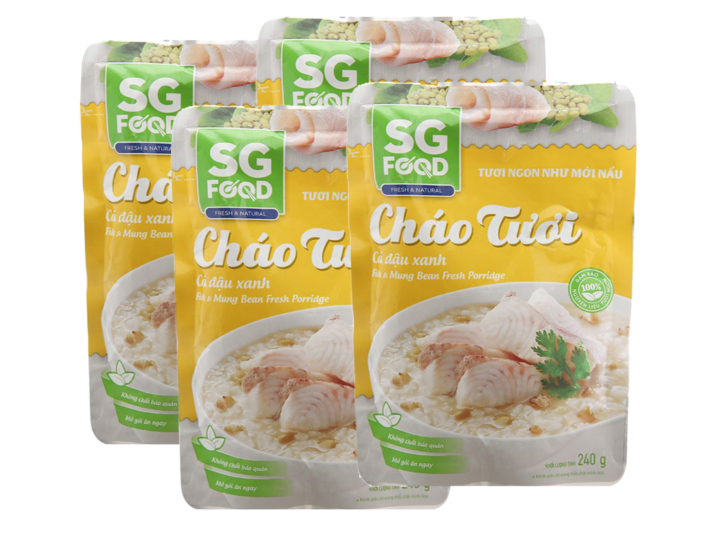 4 gói cháo tươi SG Food cá đậu xanh 240g tại Bách hóa XANH