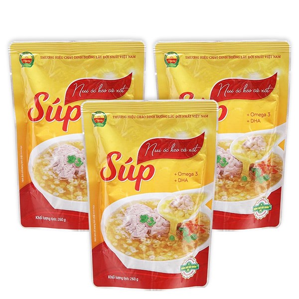 Combo 3 Gói Súp Nui Cây Thị Vị Óc Heo, Cà Rốt 260G (Từ 1 Tuổi)