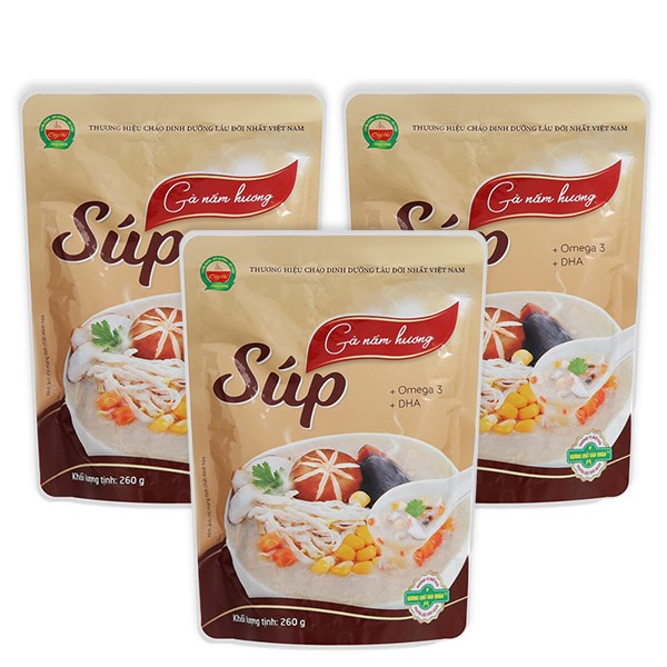 Combo 3 gói súp Cây Thị vị gà, nấm hương