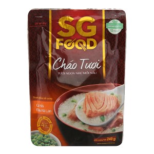 Cháo tươi SG Food cá hồi đậu Hà Lan gói 240g