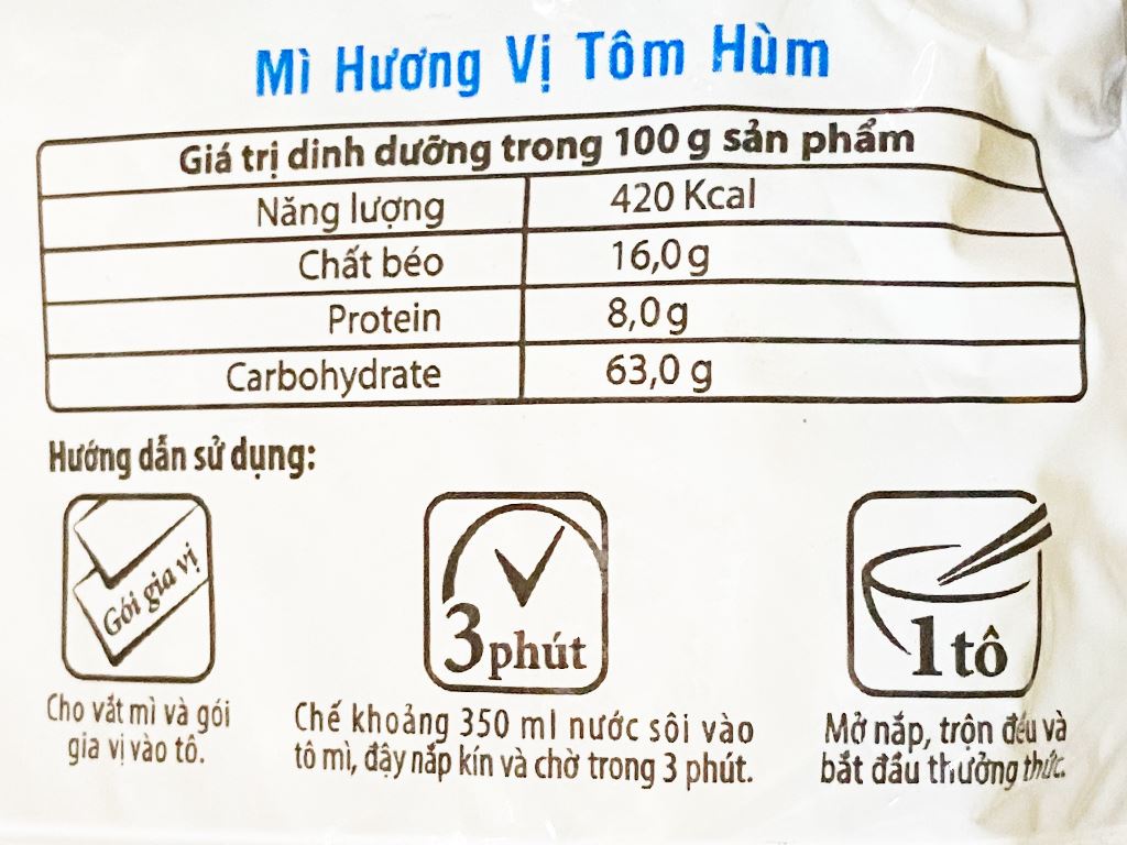 Mì 3 Miền tôm hùm gói 65g 6