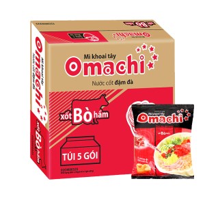 Thùng 30 gói mì khoai tây Omachi xốt bò hầm 80g