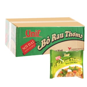 Thùng 30 gói mì Unif bò rau thơm 72g