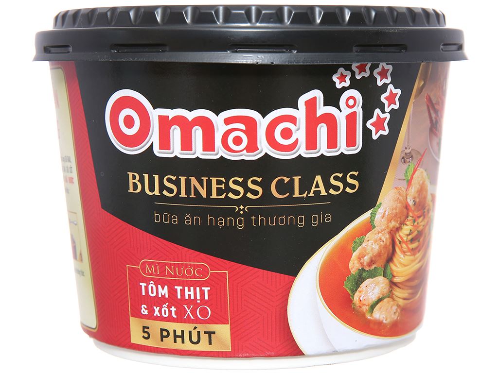 Mì Omachi Business Class tôm thịt và xốt XO hộp 160g