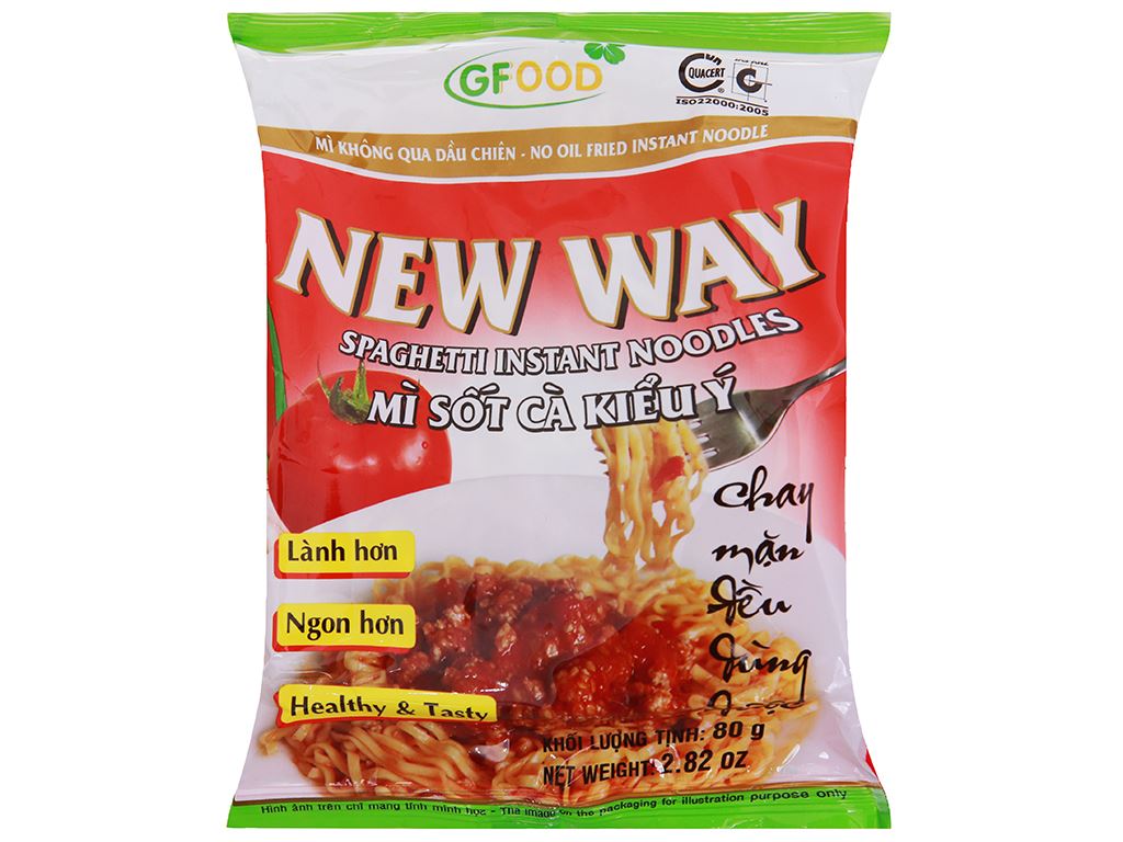 Mì không chiên New Way sốt cà kiểu Ý gói 80g 1
