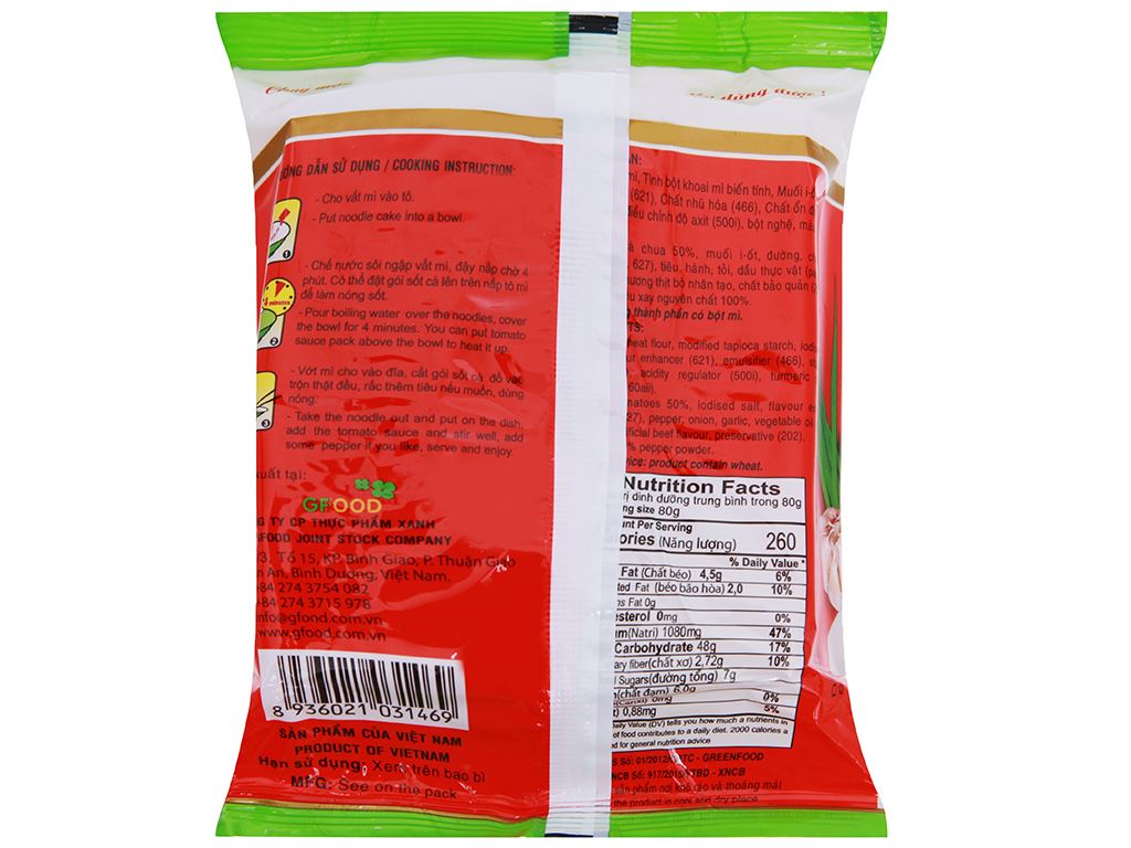 Mì không chiên New Way sốt cà kiểu Ý gói 80g 3