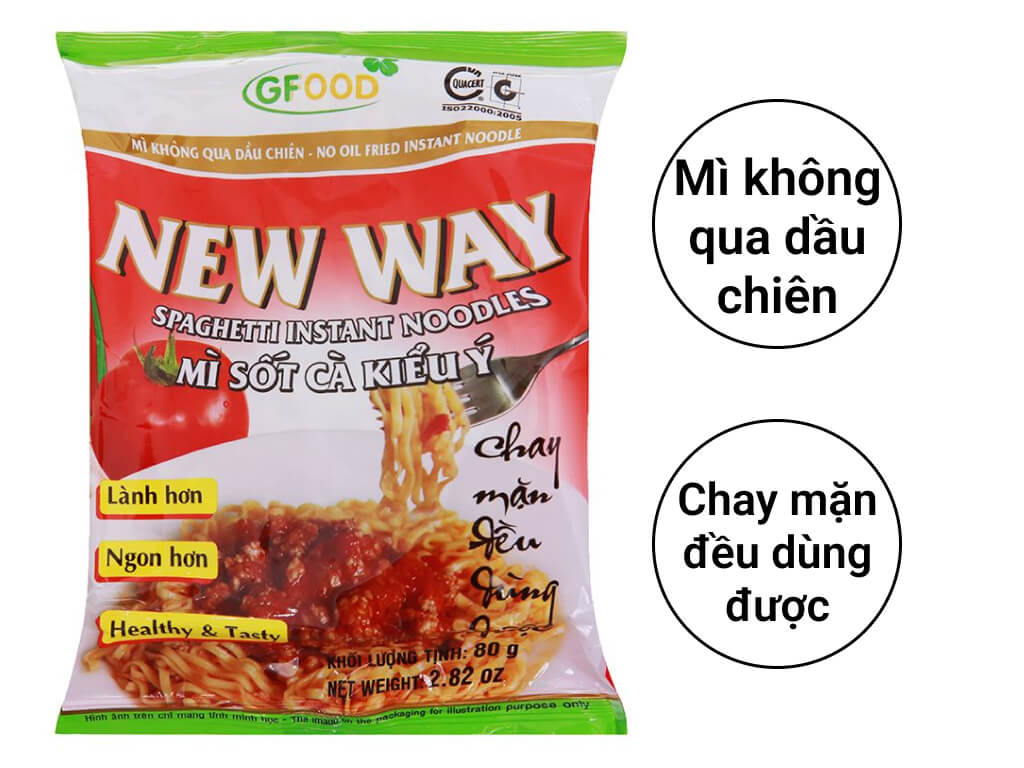 Mì không chiên New Way sốt cà kiểu Ý gói 80g 2