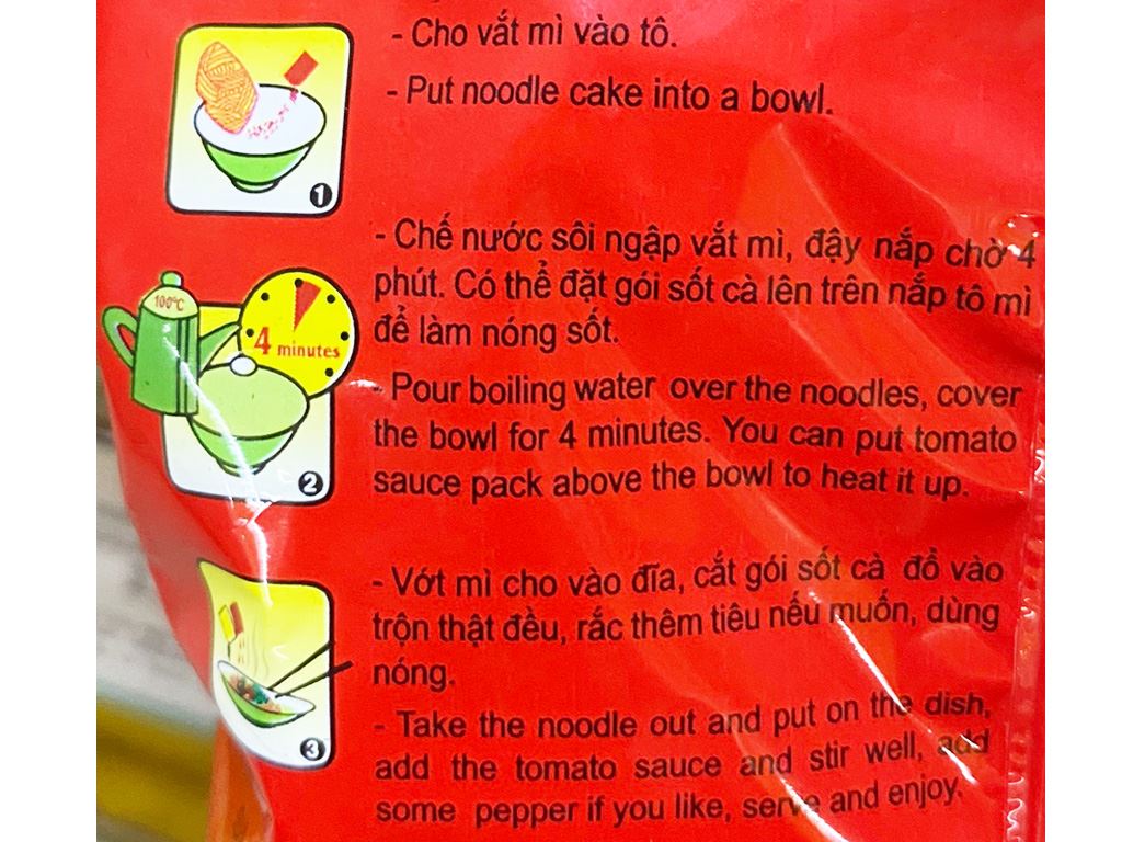 Mì không chiên New Way sốt cà kiểu Ý gói 80g 6