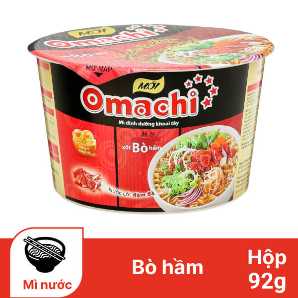 Mì khoai tây Omachi xốt bò hầm hộp 92g