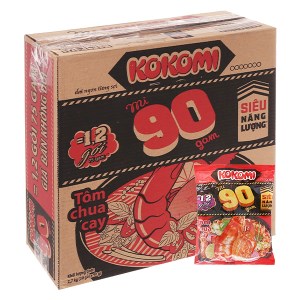 Thùng 30 gói mì Kokomi 90 tôm chua cay 90g