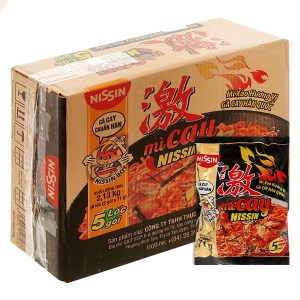 Thùng 30 gói mì xào Nissin vị gà cay Hàn Quốc 71g