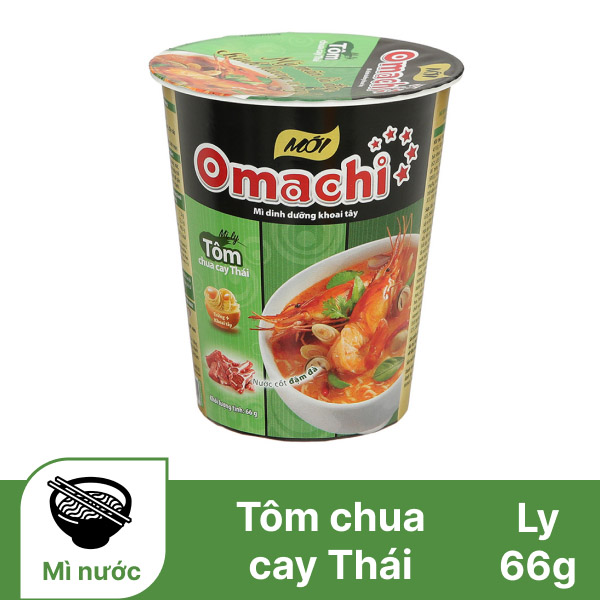 Mì Omachi tôm chua cay Thái ly 66g