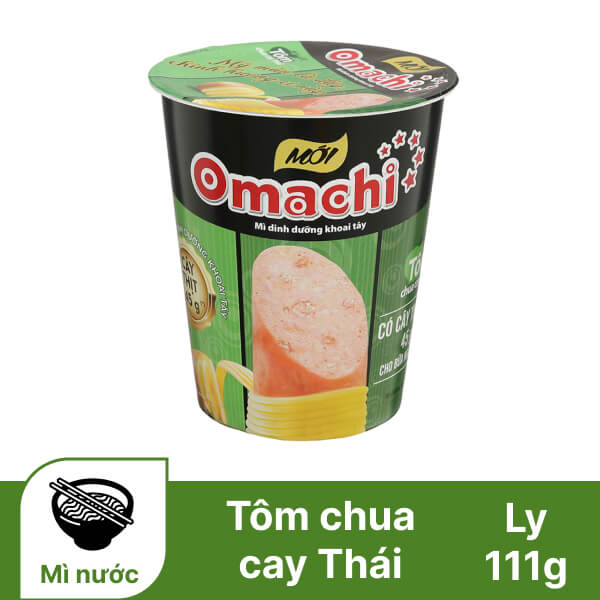 Mì Omachi tôm chua cay Thái ly 111g