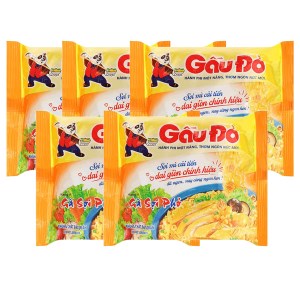 5 gói mì Gấu Đỏ gà sợi phở 63g